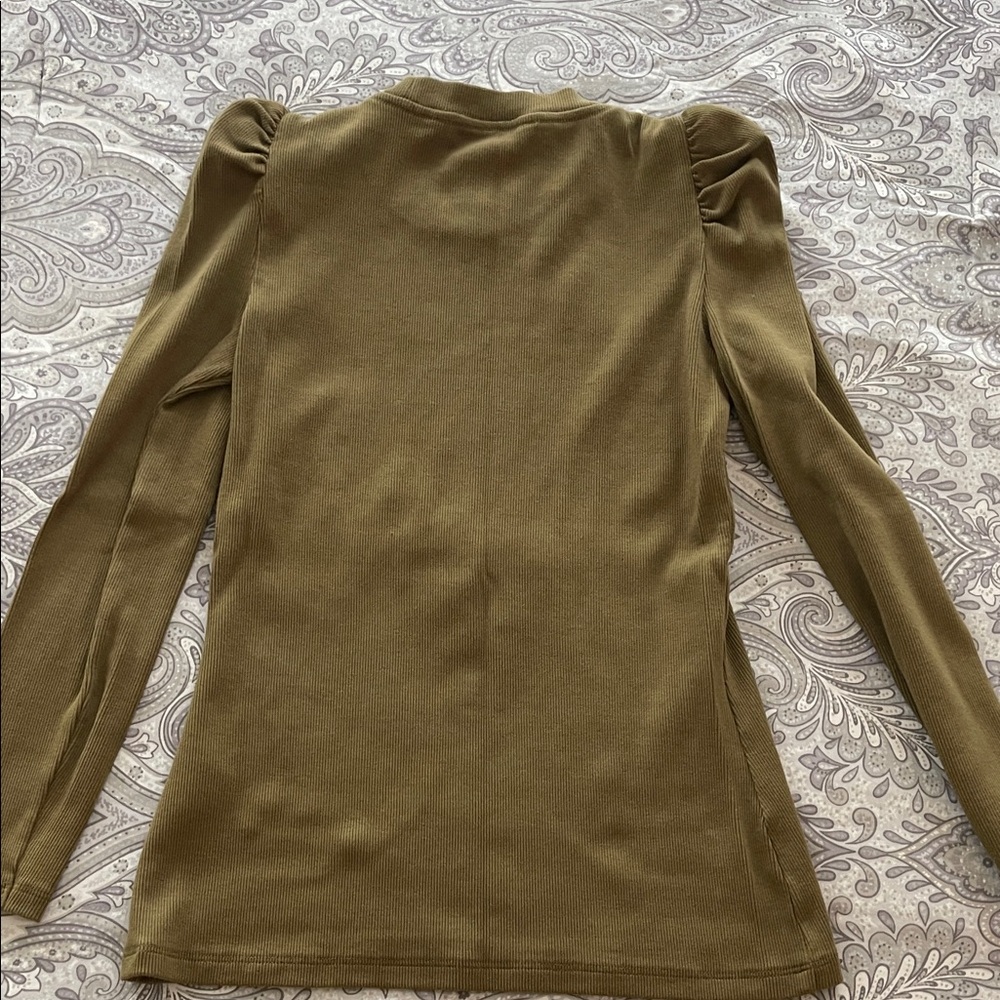 Veronica Beard Olive Long Sleeve Blouse - Picture 5 of 5